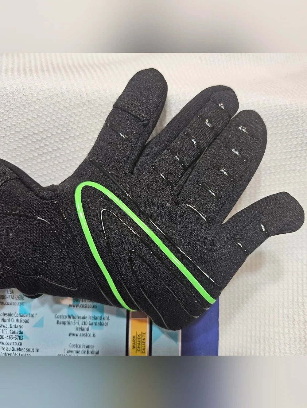 HEAD Black Gloves with Neon Green Logo